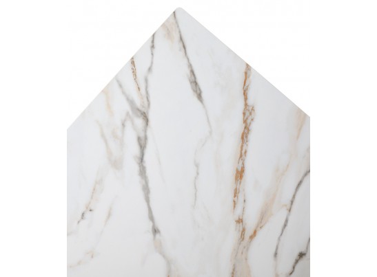 Стол БЭТИС (BETIS) 180 цвет МРАМОР (MATTE GILDED WHITE SOLID CERAMIC) / Орех (WALNUT), ®DISAUR в Набережных Челнах