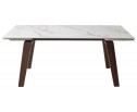 Стол БЭТИС (BETIS) 180 цвет МРАМОР (MATTE GILDED WHITE SOLID CERAMIC) / Орех (WALNUT), ®DISAUR в Набережных Челнах