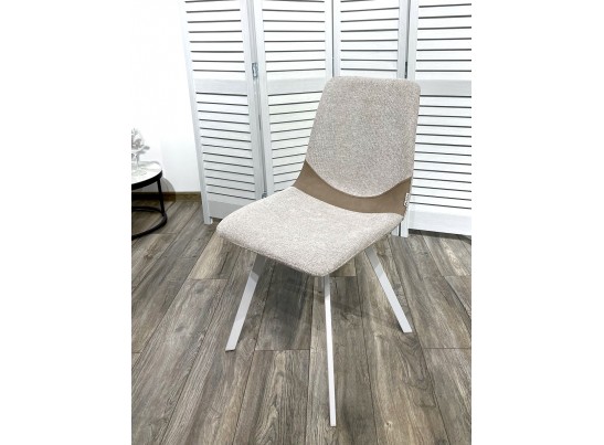 Стул ELLEN WZ2042-02 светло-бежевый фактурный велюр / RU-09 серо-бежевый / белый каркас в Набережных Челнах