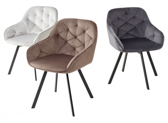 Стул GALE 360 град. поворот. BLUVEL-03 LIGHT GREY, велюр/ черный каркас, в Набережных Челнах