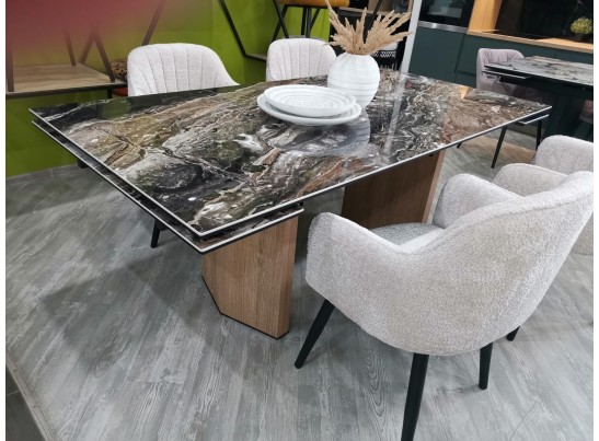 Стол МОЦАРТ 200 AMADEUS POLISHED, керамика / Дуб монтана в Набережных Челнах