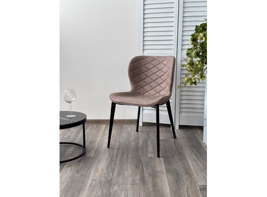 Стул КЛОД, цвет Kiprus-03 Латте, искусственная замша / черный каркас в Набережных Челнах