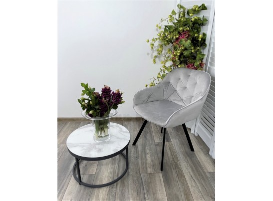 Стул GALE 360 град. поворот. BLUVEL-03 LIGHT GREY, велюр/ черный каркас, в Набережных Челнах