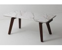 Стол БЭТИС (BETIS) 180 цвет МРАМОР (MATTE GILDED WHITE SOLID CERAMIC) / Орех (WALNUT), ®DISAUR в Набережных Челнах