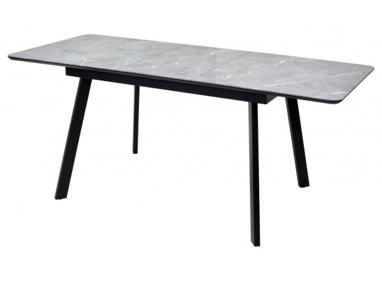 Стол АРУБА 140 Серый мрамор СКОРПИО , стекло / черный каркас в Набережных Челнах