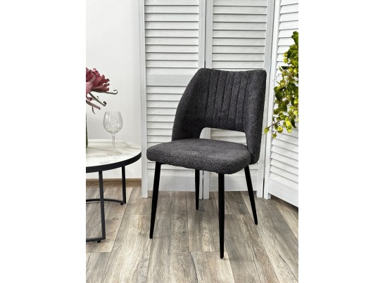 Стул LONDON UF998-16 темно-серый, букле / черный каркас / Товарный знак DISAUR в Набережных Челнах