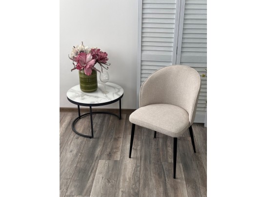 Стул GLORIA White CHACHA-140, ткань/ черный каркас, ®DISAUR в Набережных Челнах