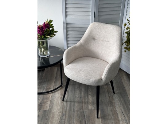 Стул STAMEN ткань DAVIS RETRO BLISS 02 светло-бежевый / черный каркас, ®DISAUR в Набережных Челнах