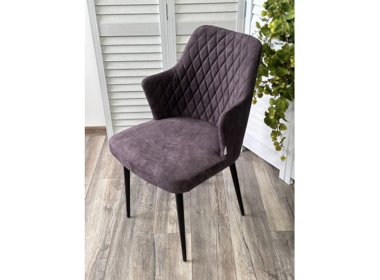 Стул HERMAN Kashemir 980 Темный серо-коричневый, велюр / черный каркас в Набережных Челнах