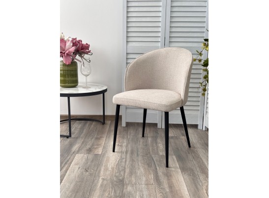 Стул GLORIA White CHACHA-140, ткань/ черный каркас, ®DISAUR в Набережных Челнах