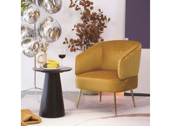 Кресло MUSSELS BLUVEL-68 желтый, велюр / золотой каркас в Набережных Челнах