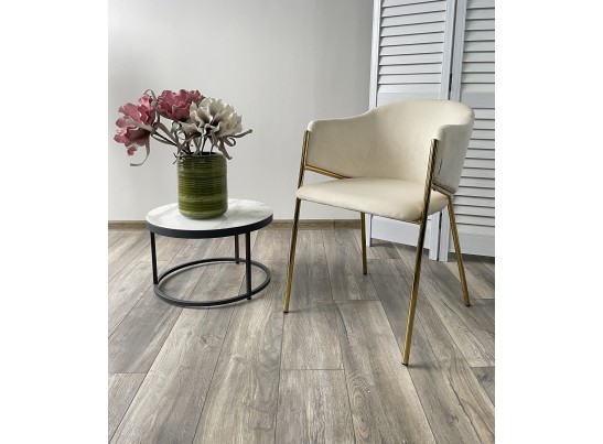 Стул DILL BLUVEL-22 MILK, велюр/ золотой каркас в Набережных Челнах