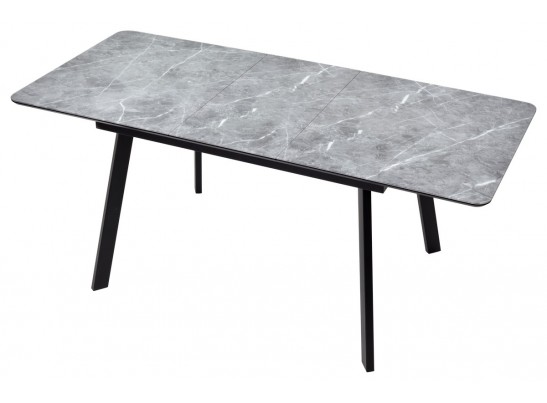Стол АРУБА 140 Серый мрамор СКОРПИО , стекло / черный каркас в Набережных Челнах