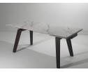 Стол БЭТИС (BETIS) 180 цвет МРАМОР (MATTE GILDED WHITE SOLID CERAMIC) / Орех (WALNUT), ®DISAUR в Набережных Челнах