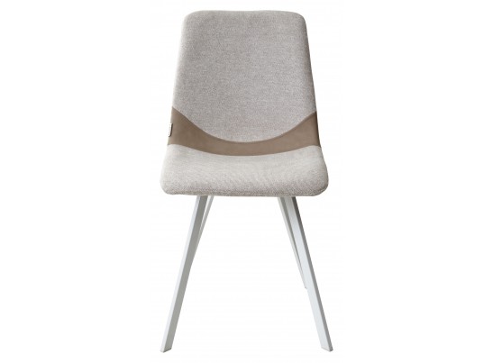 Стул ELLEN WZ2042-02 светло-бежевый фактурный велюр / RU-09 серо-бежевый / белый каркас в Набережных Челнах
