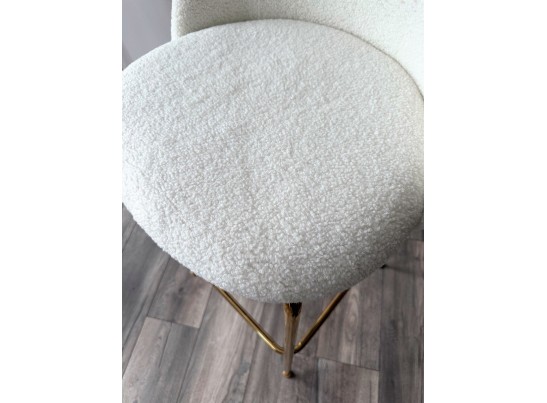 Барный стул GLADE NINI-01 Белый, teddy / золотой каркас в Набережных Челнах