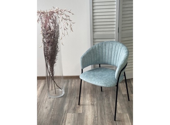 Стул ГЕММА, цвет RAIN 7 breeze, велюр / черный каркас в Набережных Челнах