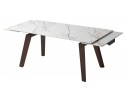 Стол БЭТИС (BETIS) 180 цвет МРАМОР (MATTE GILDED WHITE SOLID CERAMIC) / Орех (WALNUT), ®DISAUR в Набережных Челнах