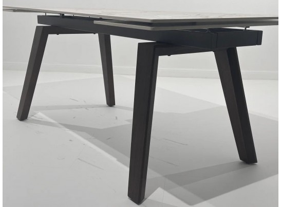 Стол БЭТИС (BETIS) 180 цвет МРАМОР (MATTE GILDED WHITE SOLID CERAMIC) / Орех (WALNUT), ®DISAUR в Набережных Челнах