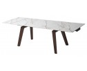 Стол БЭТИС (BETIS) 180 цвет МРАМОР (MATTE GILDED WHITE SOLID CERAMIC) / Орех (WALNUT), ®DISAUR в Набережных Челнах
