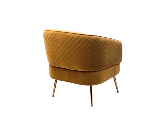 Кресло MUSSELS BLUVEL-68 желтый, велюр / золотой каркас в Набережных Челнах