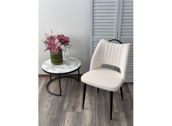 Стул JANETY UF998-01 белый, букле / черный каркас / Товарный знак DISAUR в Набережных Челнах