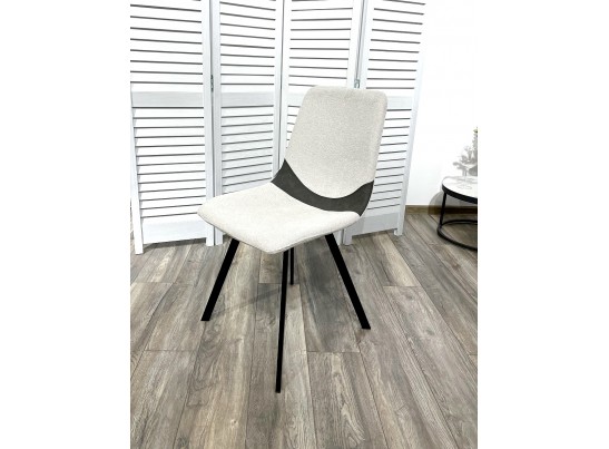 Стул ELLEN WZ2042-18 белая галька, фактурный велюр / RU-07 серая сталь/ черный каркас в Набережных Челнах