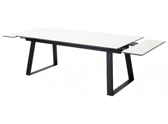 Стол Франк 200 БЕЛЫЙ МРАМОР, КЕРАМИКА / ЧЕРНЫЙ в Набережных Челнах