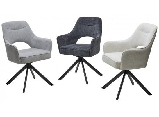 Стул GUARA 180 град. поворот. цвет бежево-белый RAVEN 22 / черный каркас, ®DISAUR в Набережных Челнах