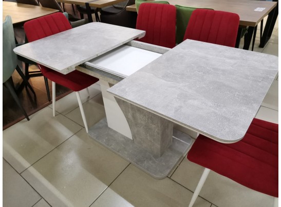 Стол SIRIUS 120 Бетон/ Белый в Набережных Челнах