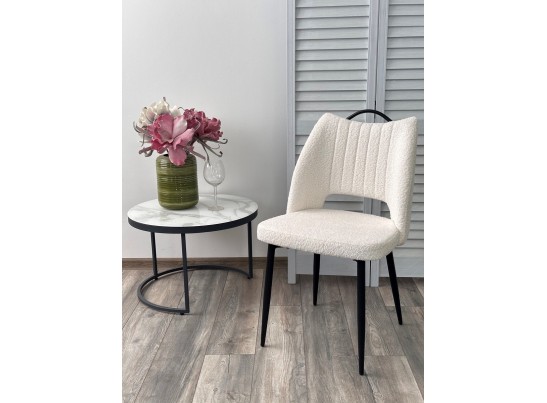 Стул JANETY UF998-01 белый, букле / черный каркас / Товарный знак DISAUR в Набережных Челнах