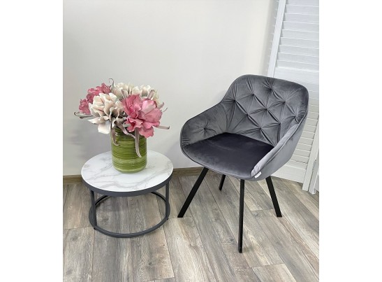 Стул GALE 360 град. поворот. BLUVEL-14 GREY, велюр/ черный каркас, в Набережных Челнах