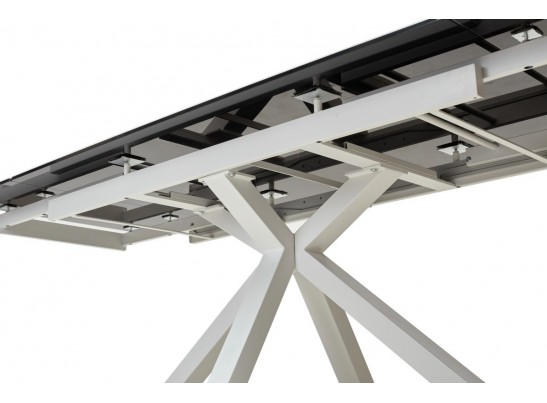 Стол ALTO 160 KL-188 Контрастный мрамор матовый, итальянская керамика/ белый каркас в Набережных Челнах