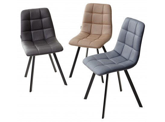 Стул CHILLI SQUARE HK017-11 темно-серый, PU / черный каркас в Набережных Челнах