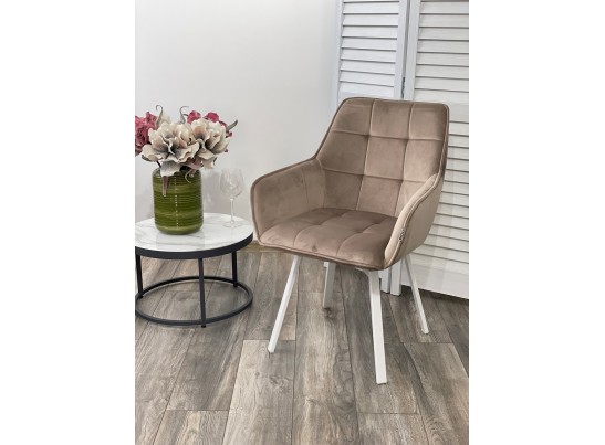 Стул MAVERICK 360 град. поворот. BLUVEL-40 BEIGE/ белый каркас, в Набережных Челнах