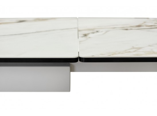 Стол ALTO 160 KL-188 Контрастный мрамор матовый, итальянская керамика/ белый каркас в Набережных Челнах