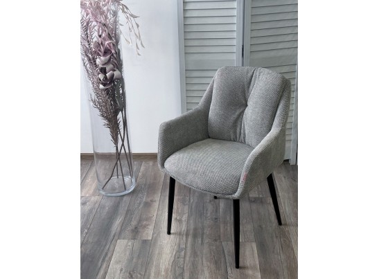 Стул DORE Garna-018 серый, ткань / черный каркас, ®DISAUR в Набережных Челнах