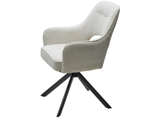 Стул GUARA 180 град. поворот. цвет бежево-белый RAVEN 22 / черный каркас, ®DISAUR в Набережных Челнах