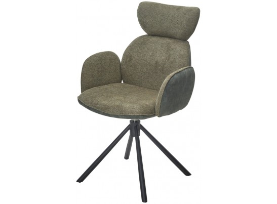 Стул VARDY 360 град.поворот. Brego-77 Зеленый, ткань/ 7525-156 Зеленый, велюр/Черный, ®DISAUR