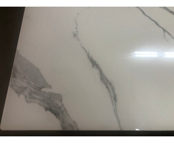 Стол CORNER 120 GLOSS STATUARIO WHITE SINTERED STONE / WHITE 