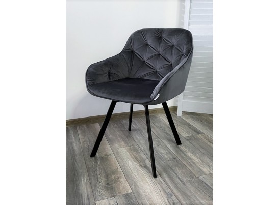 Стул GALE 360 град. поворот. BLUVEL-14 GREY, велюр/ черный каркас, в Набережных Челнах