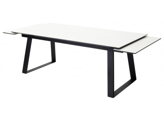 Стол Франк 200 БЕЛЫЙ МРАМОР, КЕРАМИКА / ЧЕРНЫЙ в Набережных Челнах