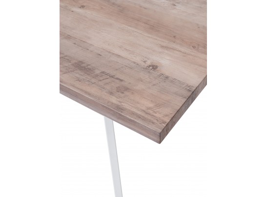 OLD Стол BRICK-2 120 Серый дуб #31054K/ БЕЛЫЙ каркас в Набережных Челнах