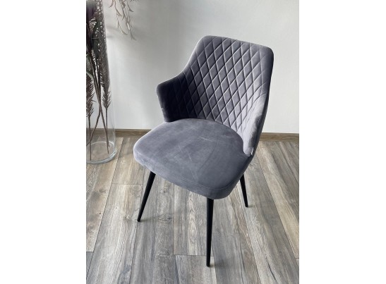 Стул HERMAN 360 град. СЕРЫЙ #27, велюр / черный каркас в Набережных Челнах