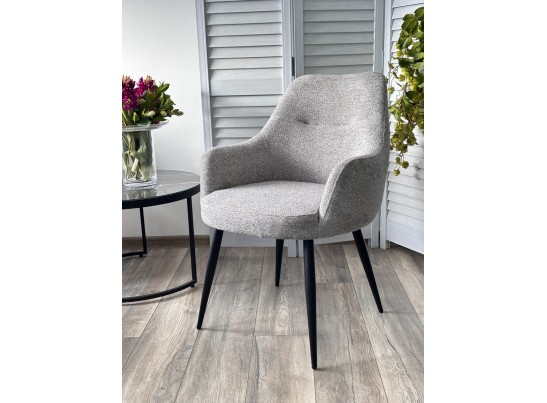 Стул STAMEN ткань DAVIS RETRO BLISS 85, цвет серый / черный каркас, ®DISAUR в Набережных Челнах