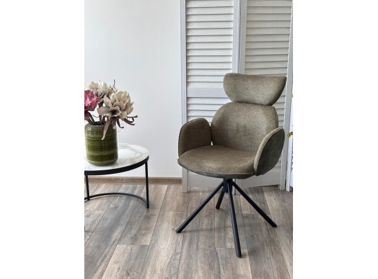 Стул VARDY 360 град.поворот. Brego-77 Зеленый, ткань/ 7525-156 Зеленый, велюр/Черный, ®DISAUR