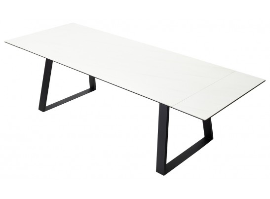 Стол Франк 200 БЕЛЫЙ МРАМОР, КЕРАМИКА / ЧЕРНЫЙ в Набережных Челнах