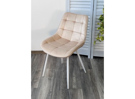 Стул MIAMI G062-03 светлый беж, велюр/ белый каркас в Набережных Челнах