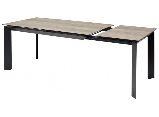 Стол CREMONA 140 KL-61 под дерево, итальянская керамика/ черный каркас, ®DISAUR в Набережных Челнах