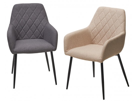 Стул NOVARA Barrel-09 Бежевый, ткань / черный каркас / Товарный знак DISAUR в Набережных Челнах